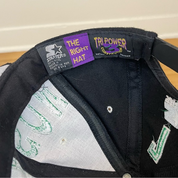 Vintage Snapback New York Jets Esiason Baseball Cap Hat Starter Black Green Wool - Picture 10 of 10